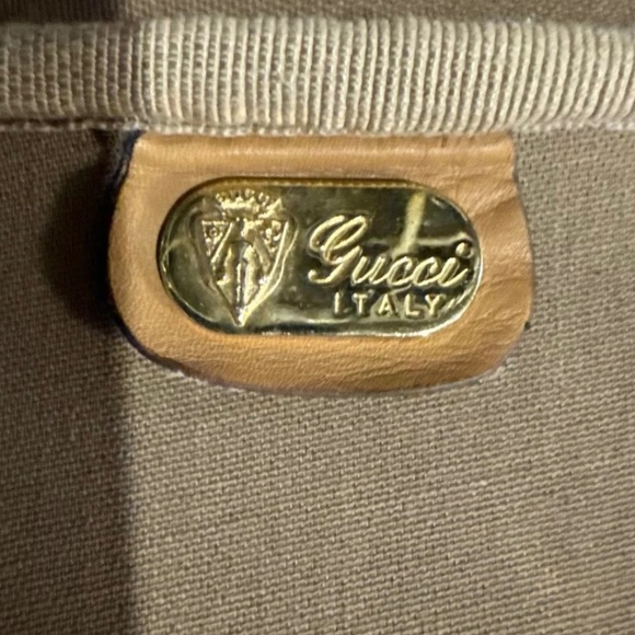 GUCCI Micro GG Sherry Line Soft Sided Canvas and Leather Suitcase Vintage - Picture 7 of 16